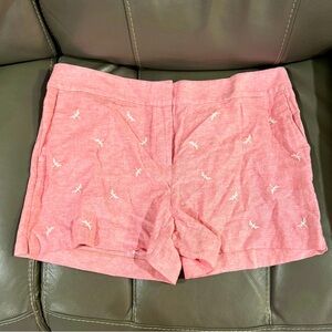 LOFT linen shorts with dragonfly design